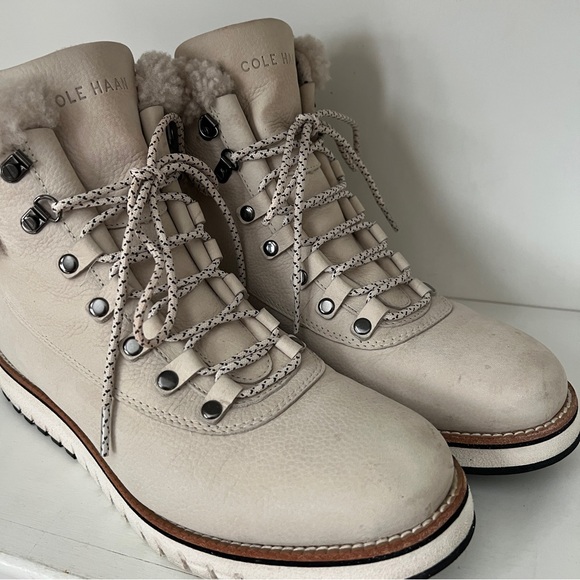 Cole Haan Grandexplore Hiker Boots women’s 9.5 ivory waterproof - Picture 2 of 8
